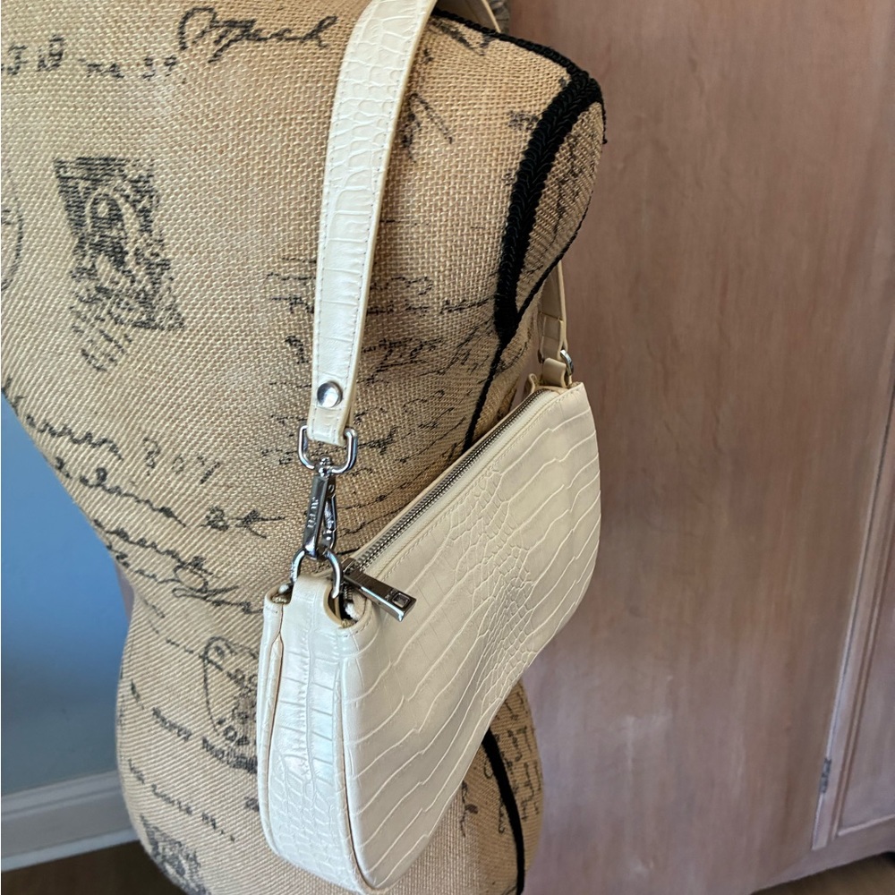 JW Pei Eva Shoulder Bag ivory mock croc Nordstrom east west spring wedding - Picture 14 of 16